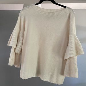 Madewell ruffle quarter length sweater